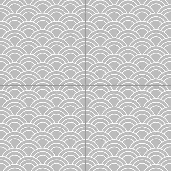 Grey Scallop Patterned Tile - Image 2