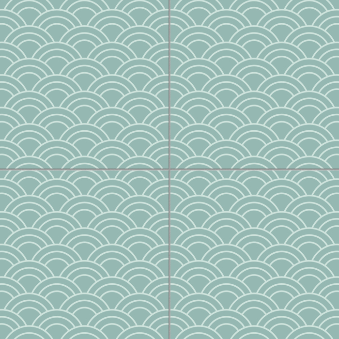Sage Scallop Patterned Tile - Image 2