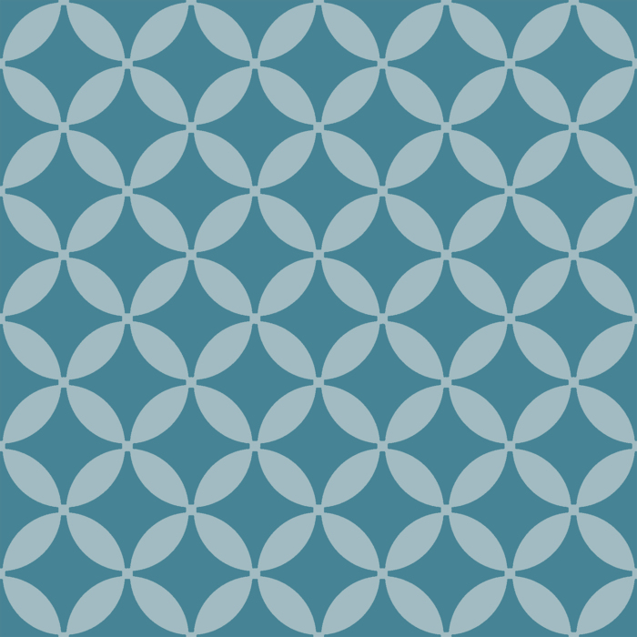 Teal Blossom Patterned Tile