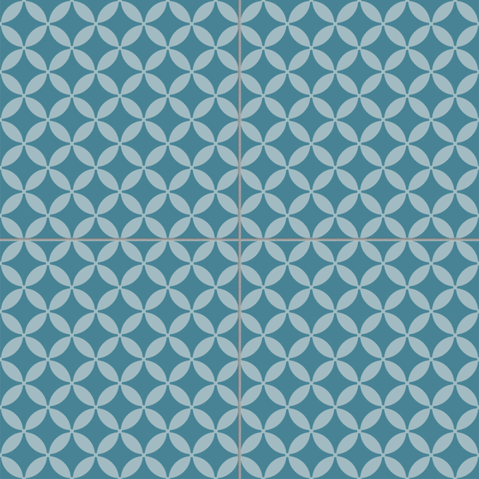 Teal Blossom Patterned Tile - Image 2